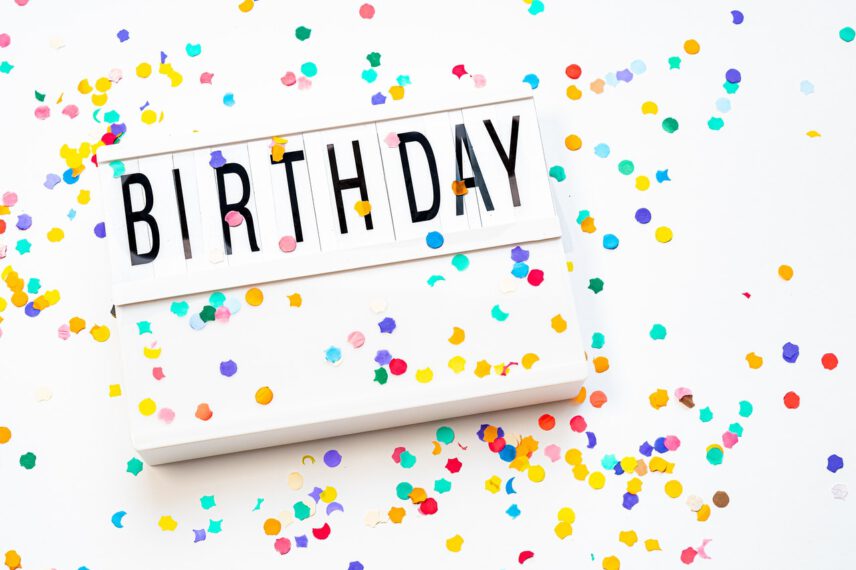 Colorful birthday party sign
